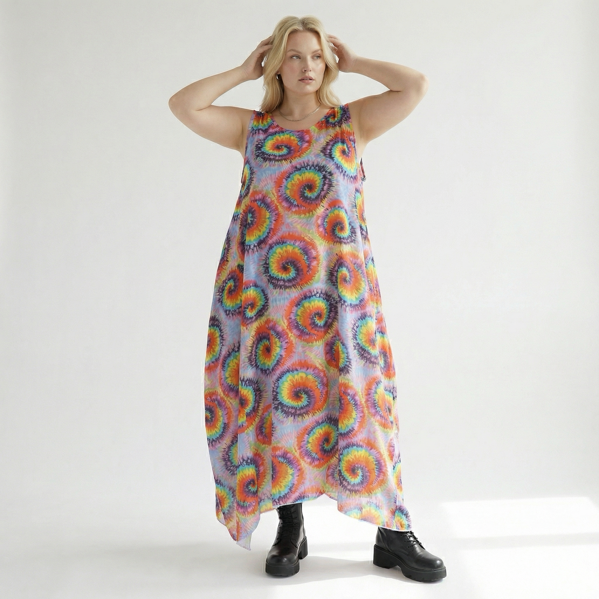  A-Form Kleid von AKH Fashion aus Baumwolle, 1503.07111, Multicolor, Farbmix, Ausgefallen