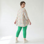 Ausgefallenes Glockenshirt aus feinem Jersey im zeitlosen Lagenlook mit weichem Stretch, Ecru/Fuchsia/Multi