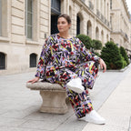 Oversized Shirt aus leichter Viskose Popeline in Lila mit Rundhals und lässigem Schnitt