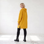 Damen Hoody Lagenlook Baumwolle Gelb, gerader Schnitt, Kapuze, Oversize große Größen – Rafay