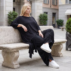 Damen Shirt Lagenlook Lyocell Schwarz, A-Linie, Oversize große Größen – AKH Premium