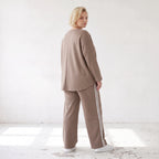 Jogger-Hose im Retro College Look aus French Terry mit weißen Kontraststreifen Ballonform