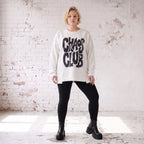 Kastiges Langarmshirt mit Statement Print und Außennähten aus French Terry Stretch urban
