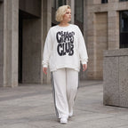 Kastiges Langarmshirt mit Statement Print und Außennähten aus French Terry Stretch urban