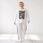 Kastiges Langarmshirt mit Statement Print und Außennähten aus French Terry Stretch urban