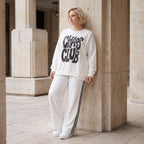 Kastiges Langarmshirt mit Statement Print und Außennähten aus French Terry Stretch urban