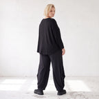 Ballonhose aus Slinky mit Stretch weites Bein als Schlupfhose fließend und elegant edel