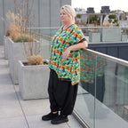 Vokuhilaweste aus softem Stretchjersey mit Netzdetail und lockerem Schnitt modern chic