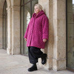 Teddy Winterjacke in Ballonform mit Kapuze und tiefen Taschen kuschelig warm locker weit