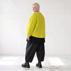 Kuschelige Teddyjacke in Limette mit gerundetem Schnitt warm mit laessig femininem Look