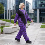 Lila Fleecelangarmshirt mit asymmetrischem Schnitt und Zipfelsaum samt Stretchkomfort