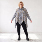 Wintershirt aus Baumwolljersey in A-Linie mit Rollkragen und Tunnelzug kuschelig weich