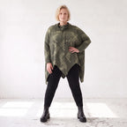 Wintershirt aus Baumwolljersey mit Rollkragen Tunnelzug und Zipfelsaum in A-Linie weich