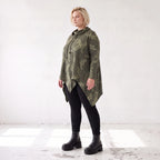 Wintershirt aus Baumwolljersey mit Rollkragen Tunnelzug und Zipfelsaum in A-Linie weich