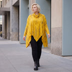 Wintershirt aus weichem Baumwolljersey mit Rollkragen Tunnelzug und Zipfelsaum A-Linie