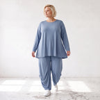 Langarmshirt in Glockenform aus weichem Stretchstoff mit Rundhalsausschnitt Basic