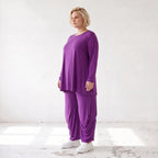 Langarmshirt aus Slinkystretch in Glockenform mit Rundhalsausschnitt weich fließend