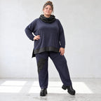 Jerseyhose mit Stretch und geradem Bein bequemer Bund weich fließend für kalte Tage