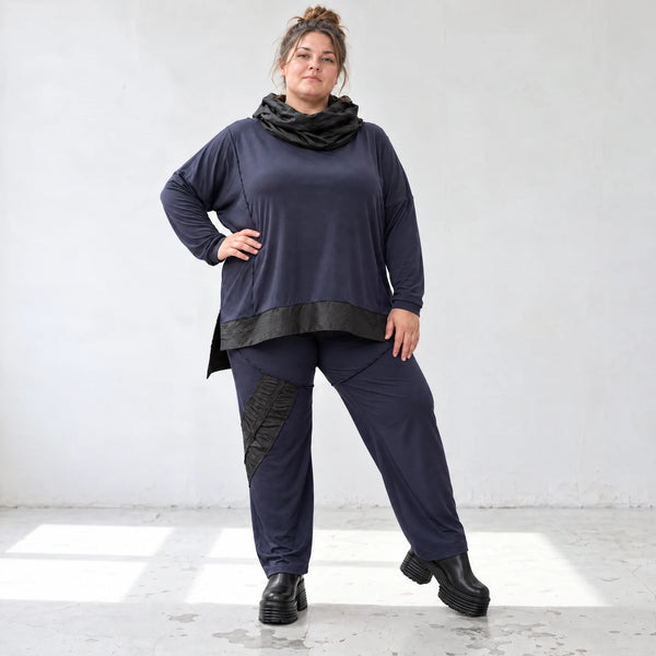 Jerseyhose mit Stretch und geradem Bein bequemer Bund weich fließend für kalte Tage