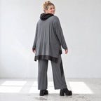Wintershirt aus weichem Jersey mit Rollkragen Vokuhila Schnitt Taft und Seitenschlitzen