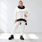 Weiche dehnbare Leggings in Karottenform mit elastischem Bund als Winterbasic