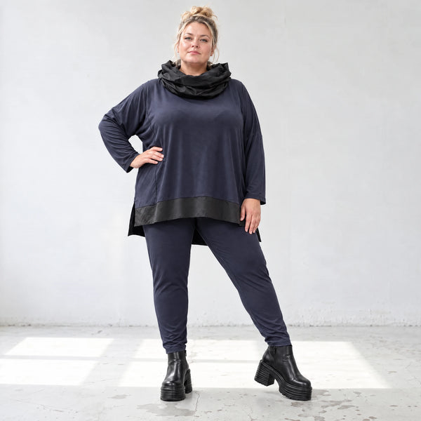 Winter Karottenleggings aus warmem Viskosejersey mit Stretch und bequemem Dehnbund