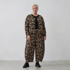Ausgefallene Oversize Jacke aus luftig feiner Viskose im zeitlosen Lagenlook mit Streifen, Schwarz/Sand/Beige