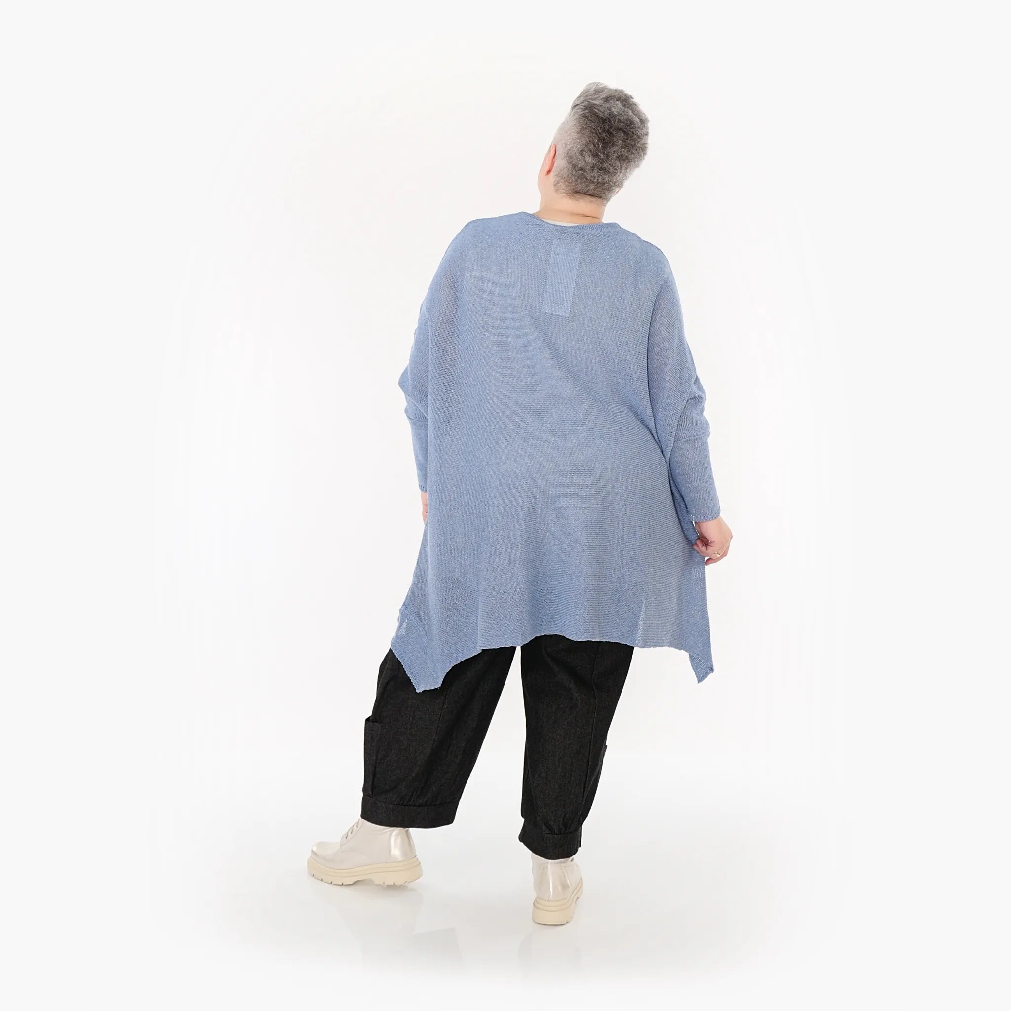  A-Form Bigshirt von AKH Fashion aus Baumwolle, 1110.02307, Jeansblau, Ausgefallen, Zeitlos