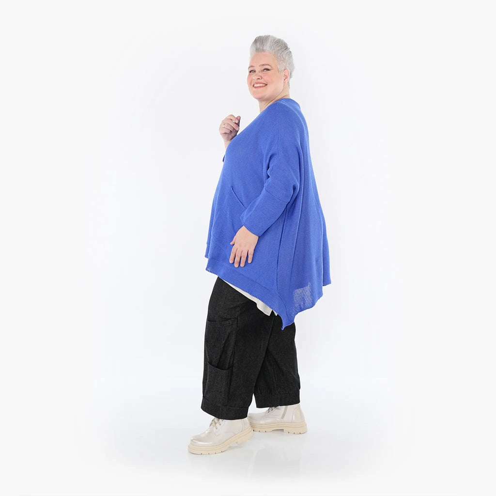  A-Form Bigshirt von AKH Fashion aus Baumwolle, 1110.02307, Royalblau, Ausgefallen, Zeitlos