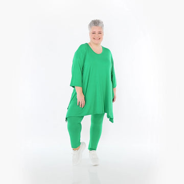  A-Form Bigshirt von AKH Fashion aus Viskose, 1233.01019, Grün, Ausgefallen, Zeitlos, Schick