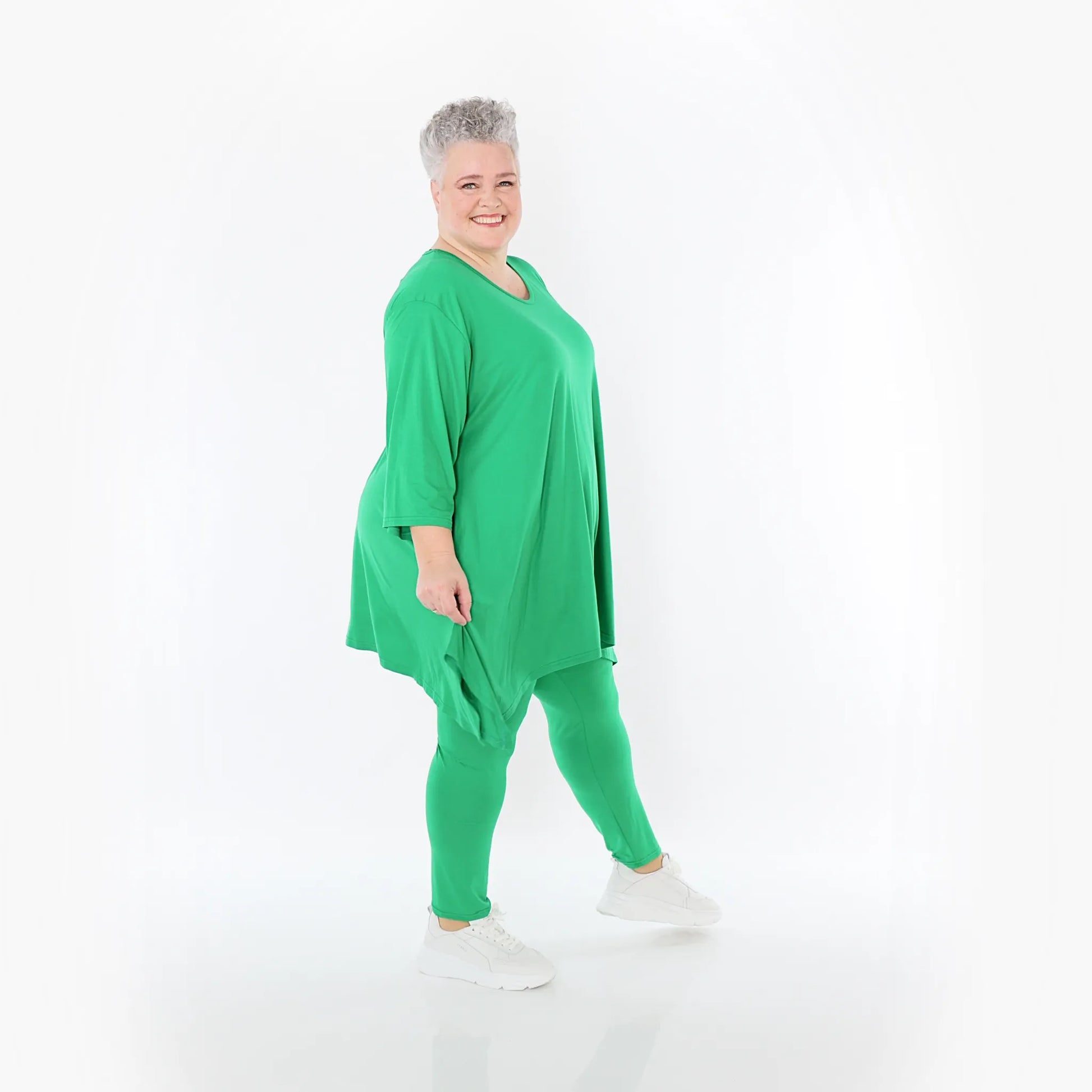  A-Form Bigshirt von AKH Fashion aus Viskose, 1233.01019, Grün, Ausgefallen, Zeitlos, Schick
