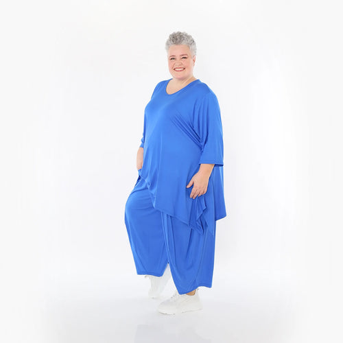  A-Form Bigshirt von AKH Fashion aus Viskose, 1233.01019, Royalblau, Ausgefallen, Zeitlos