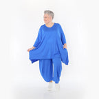  A-Form Bigshirt von AKH Fashion aus Viskose, 1233.01019, Royalblau, Ausgefallen, Zeitlos