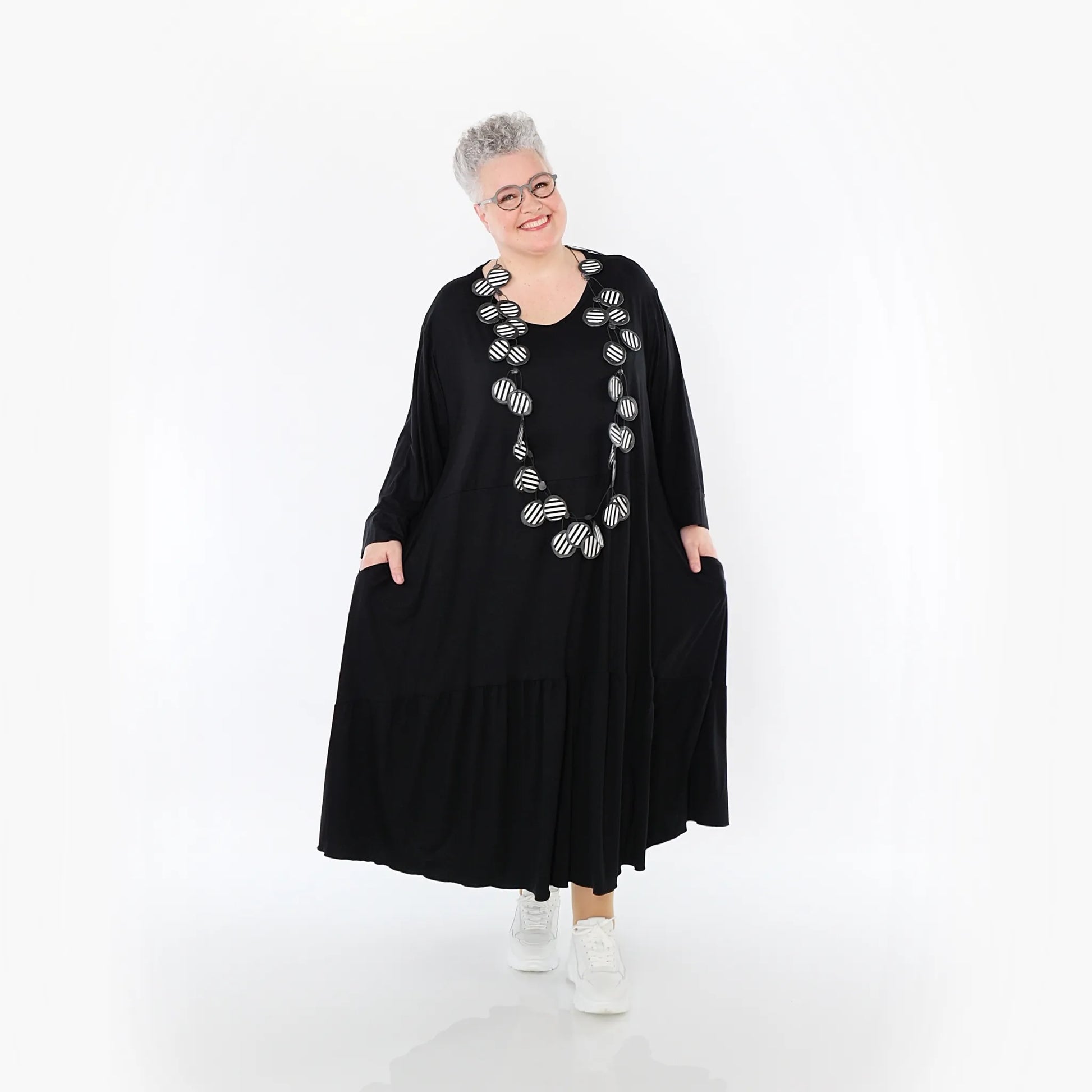  Ballonkleid von AKH Fashion aus Viskose, 1233.06712, Schwarz, Ausgefallen, Zeitlos, Schick