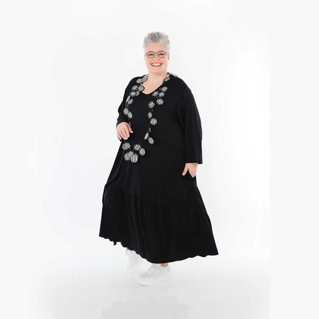 Ballonkleid von AKH Fashion aus Viskose, 1233.06712, Schwarz, Ausgefallen, Zeitlos, Schick