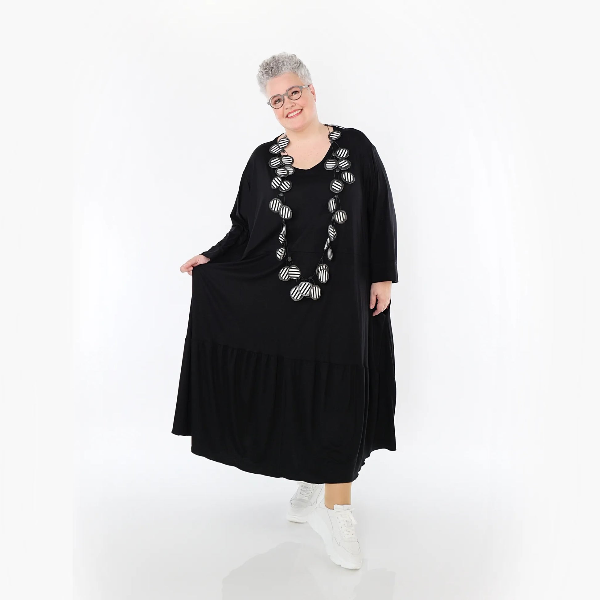  Ballonkleid von AKH Fashion aus Viskose, 1233.06712, Schwarz, Ausgefallen, Zeitlos, Schick