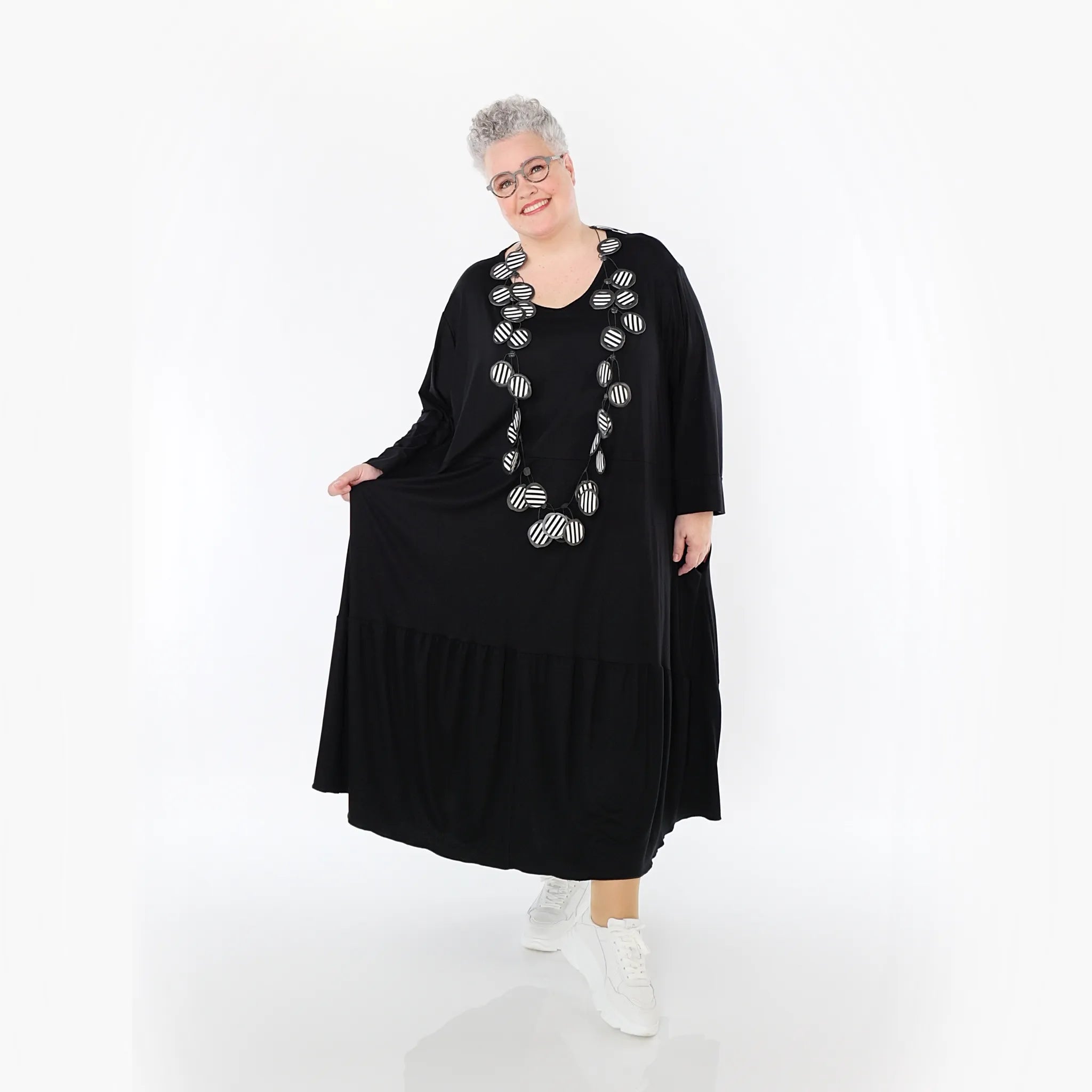  Ballonkleid von AKH Fashion aus Viskose, 1233.06712, Schwarz, Ausgefallen, Zeitlos, Schick