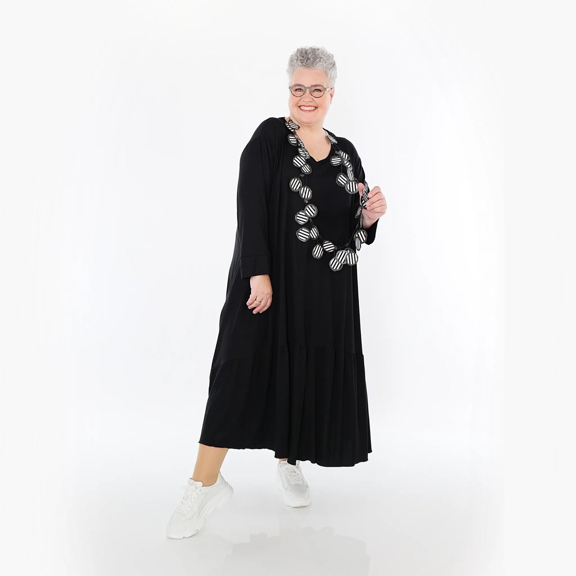  Ballonkleid von AKH Fashion aus Viskose, 1233.06712, Schwarz, Ausgefallen, Zeitlos, Schick