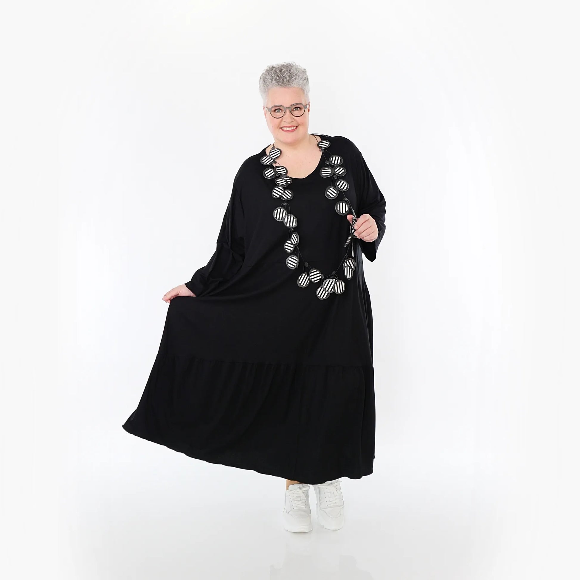  Ballonkleid von AKH Fashion aus Viskose, 1233.06712, Schwarz, Ausgefallen, Zeitlos, Schick