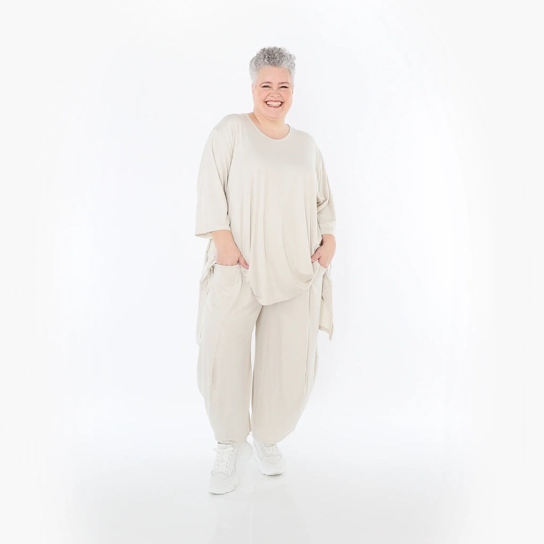  Ballonhose von AKH Fashion aus Viskose, 1233.08069, Beige, Ausgefallen, Zeitlos, Schick