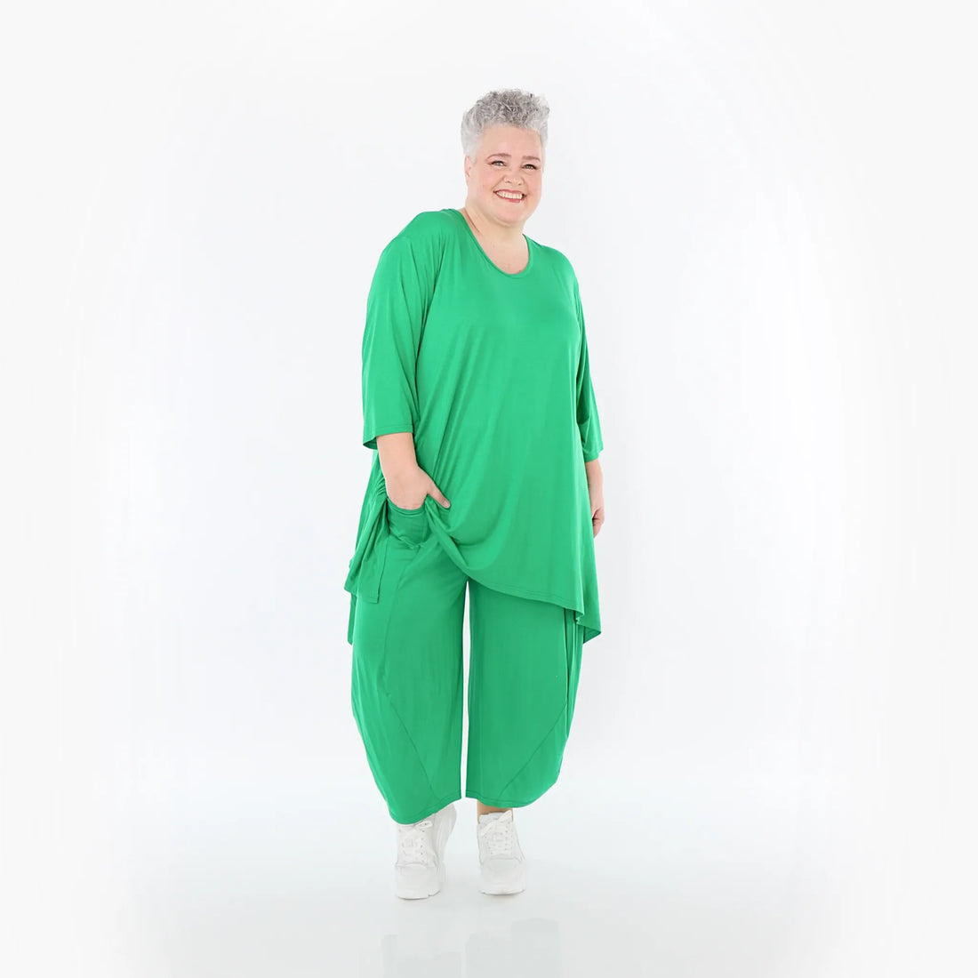  Ballonhose von AKH Fashion aus Viskose, 1233.08069, Grün, Ausgefallen, Zeitlos, Schick