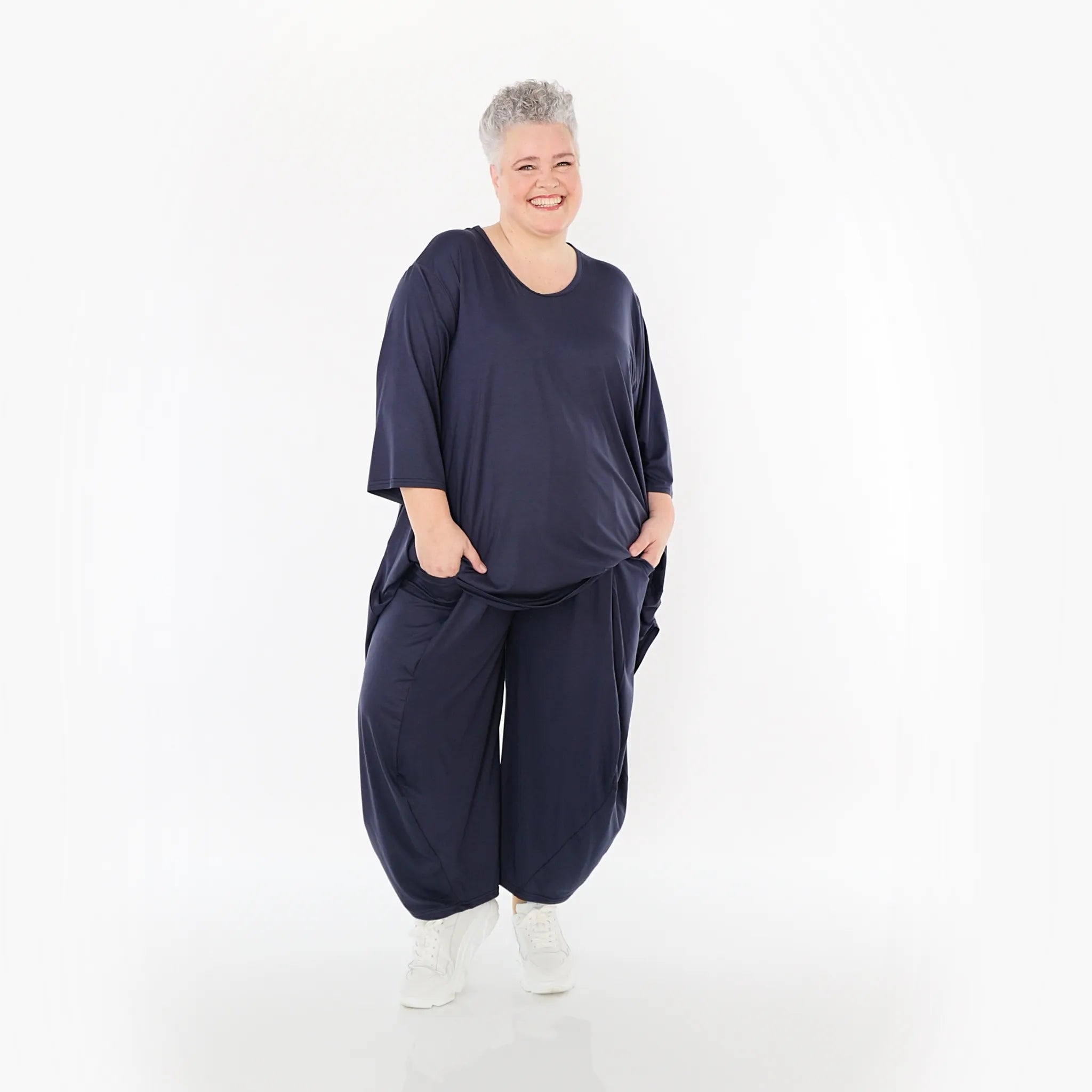  Ballonhose von AKH Fashion aus Viskose, 1233.08069, Marine, Ausgefallen, Zeitlos, Schick