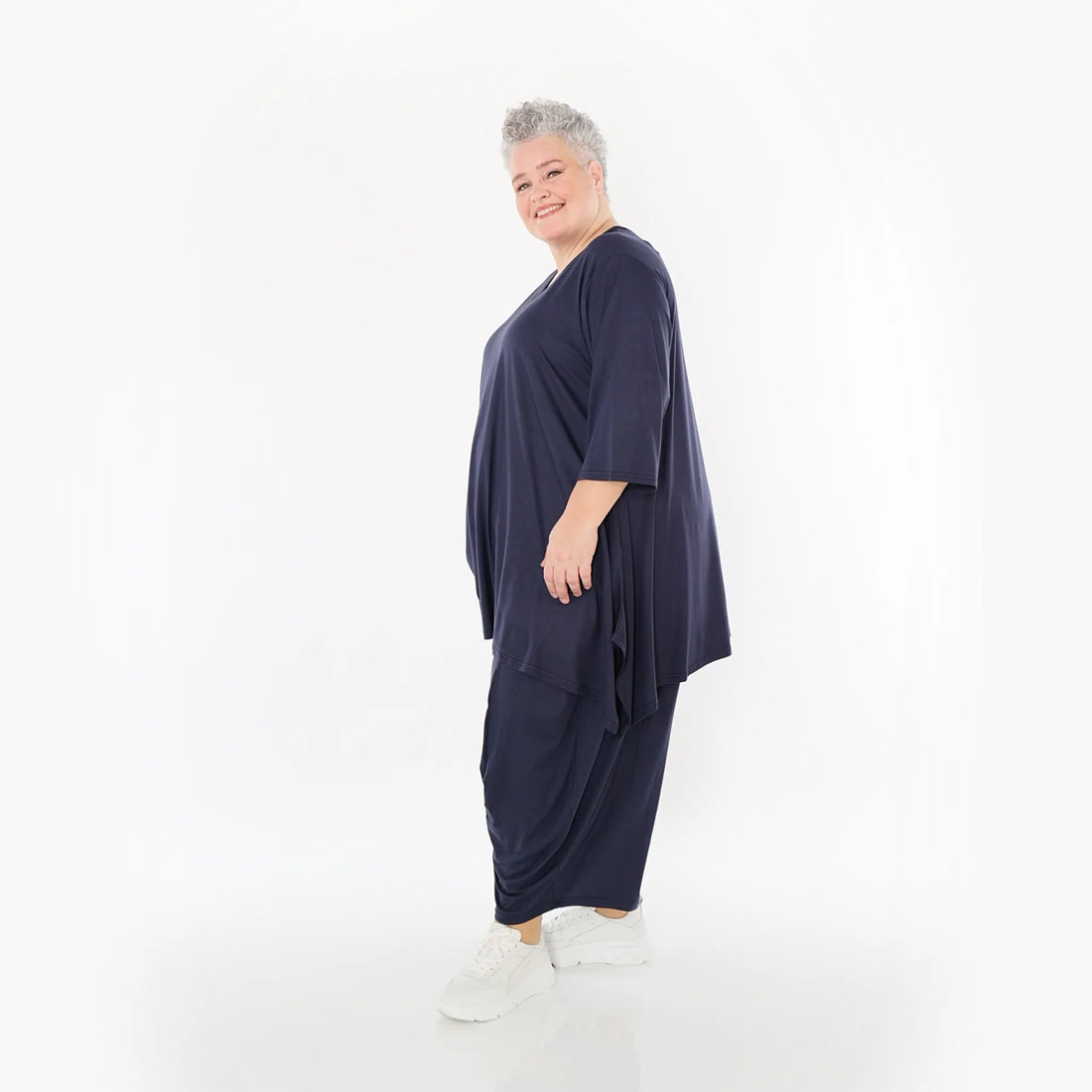 Ballonhose von AKH Fashion aus Viskose, 1233.08069, Marine, Ausgefallen, Zeitlos, Schick