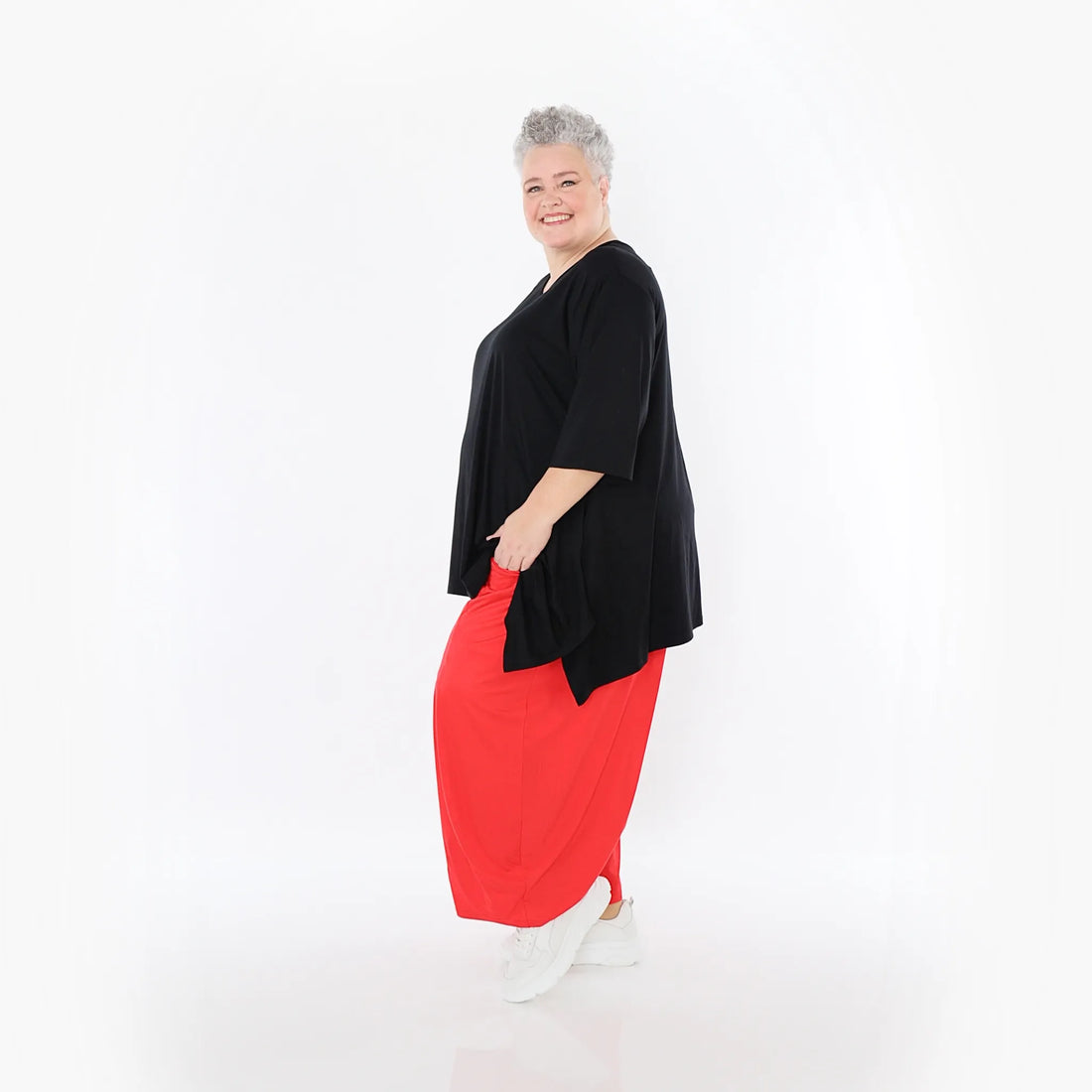 Ballonhose von AKH Fashion aus Viskose, 1233.08069, Rot, Ausgefallen, Zeitlos, Schick