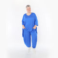 Ballonhose von AKH Fashion aus Viskose, 1233.08069, Royalblau, Ausgefallen, Zeitlos