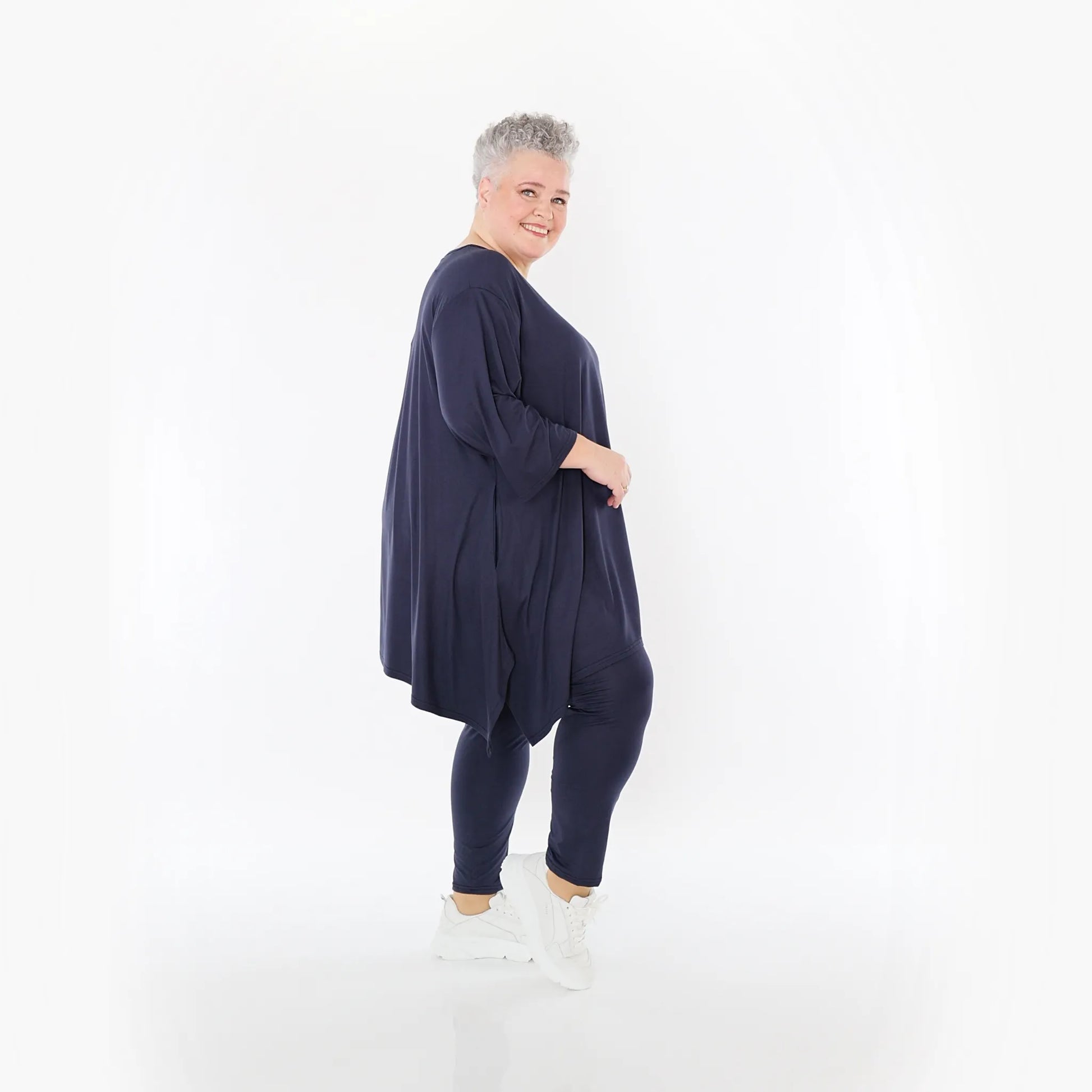  AKH Fashion Leggings in gerader Form, aus Viskose, 1233.0P100, Marine, Ausgefallen, Schick