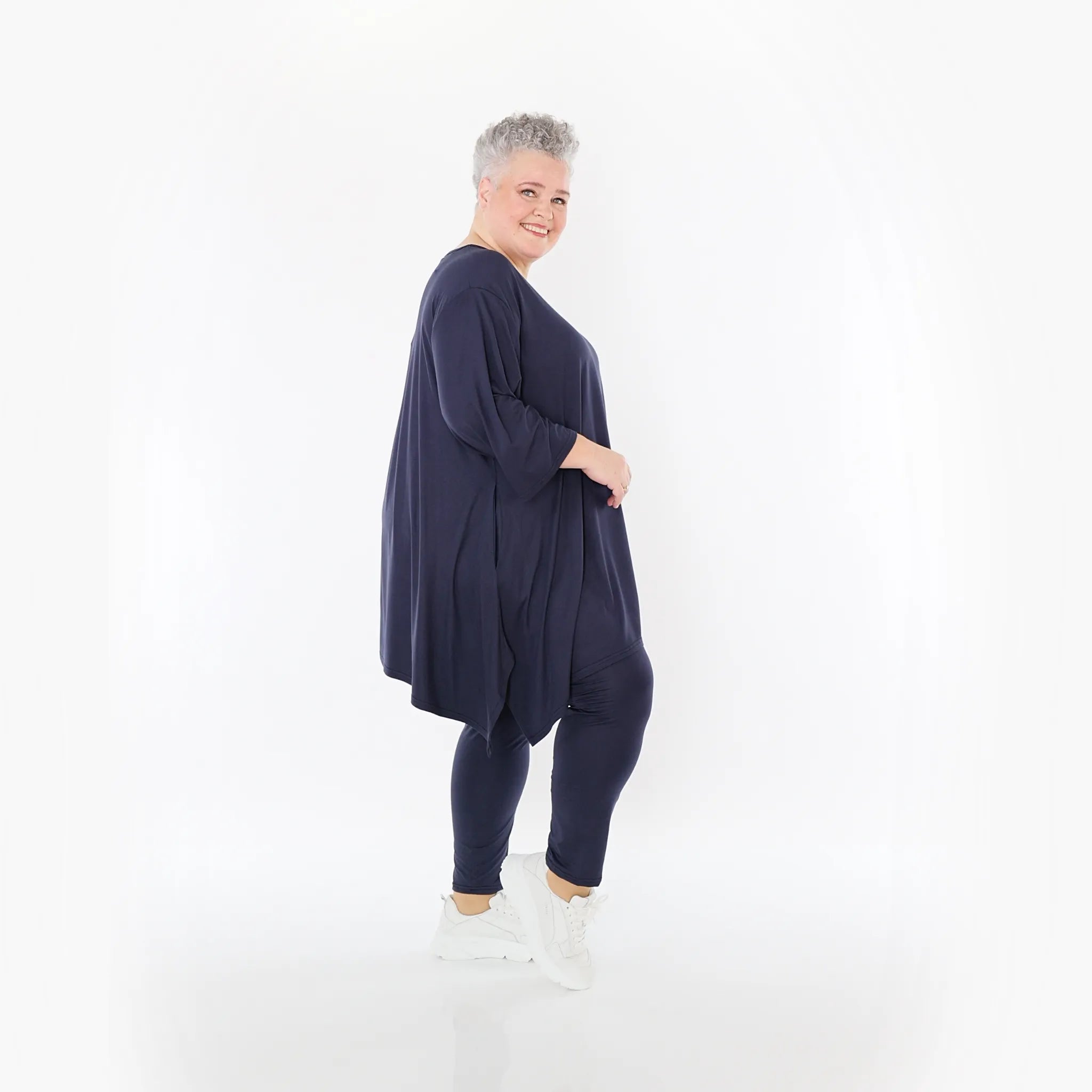 AKH Fashion Leggings in gerader Form, aus Viskose, 1233.0P100, Marine, Ausgefallen, Schick