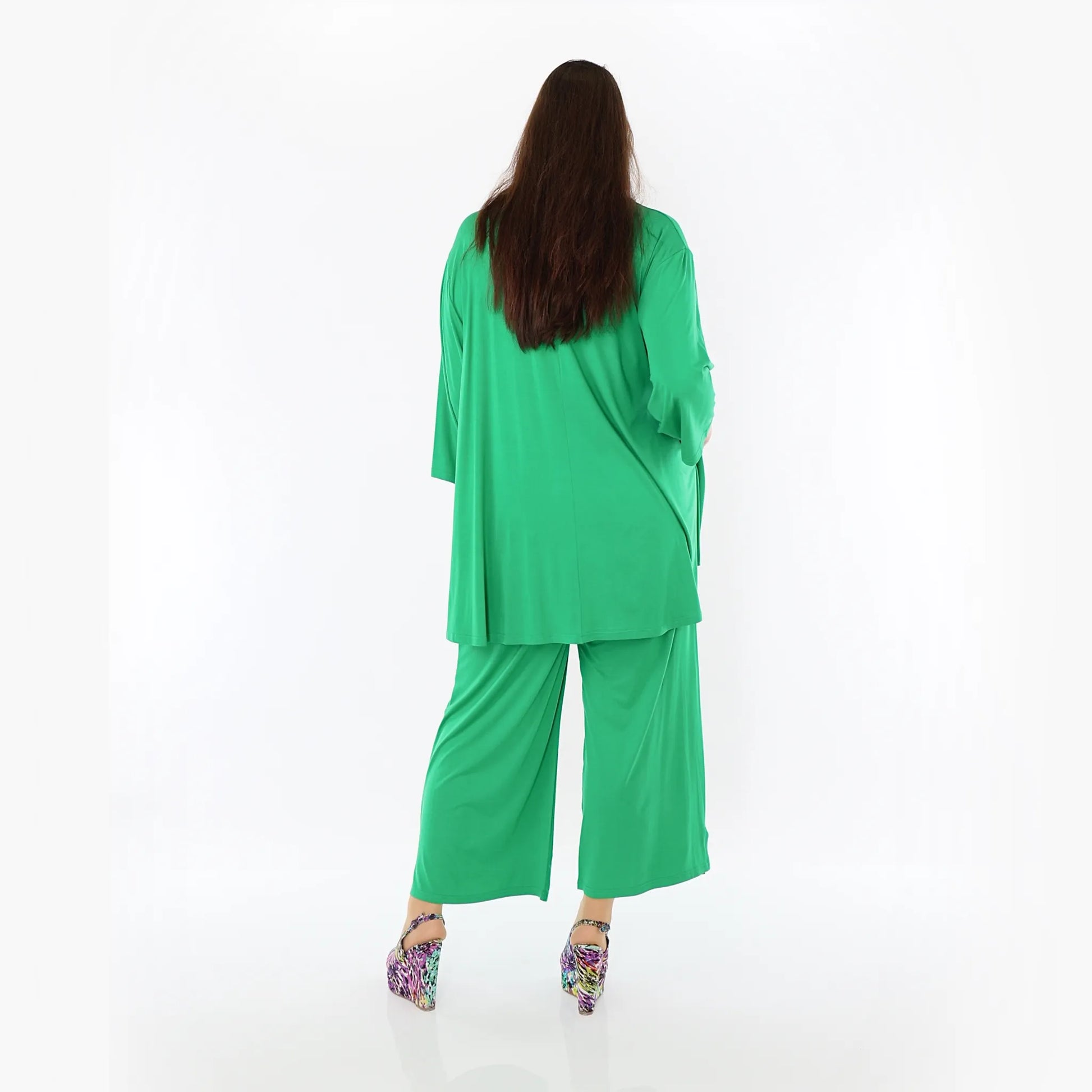  AKH Fashion Bigshirt in Glocken-Form, aus Viskose, 1233.01892, Grün, Ausgefallen, Zeitlos