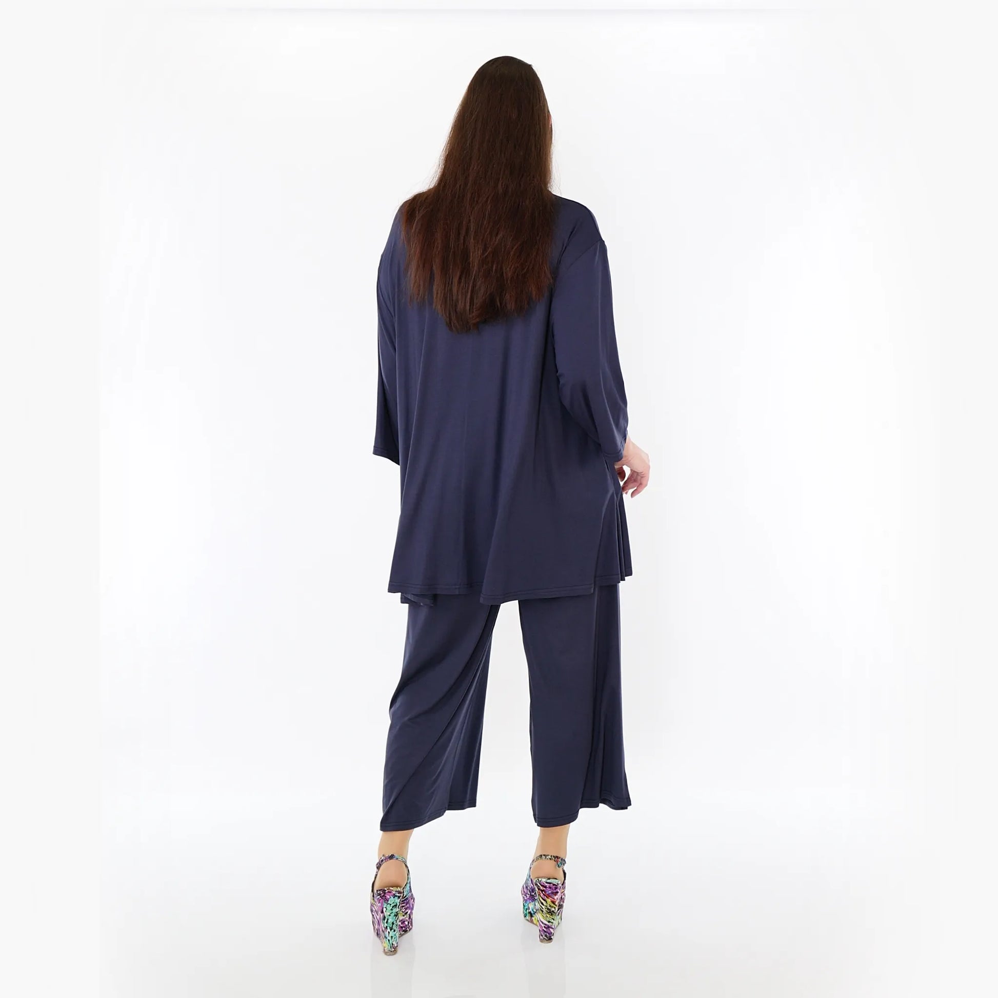  AKH Fashion Bigshirt in Glocken-Form, aus Viskose, 1233.01892, Marine, Ausgefallen, Zeitlos