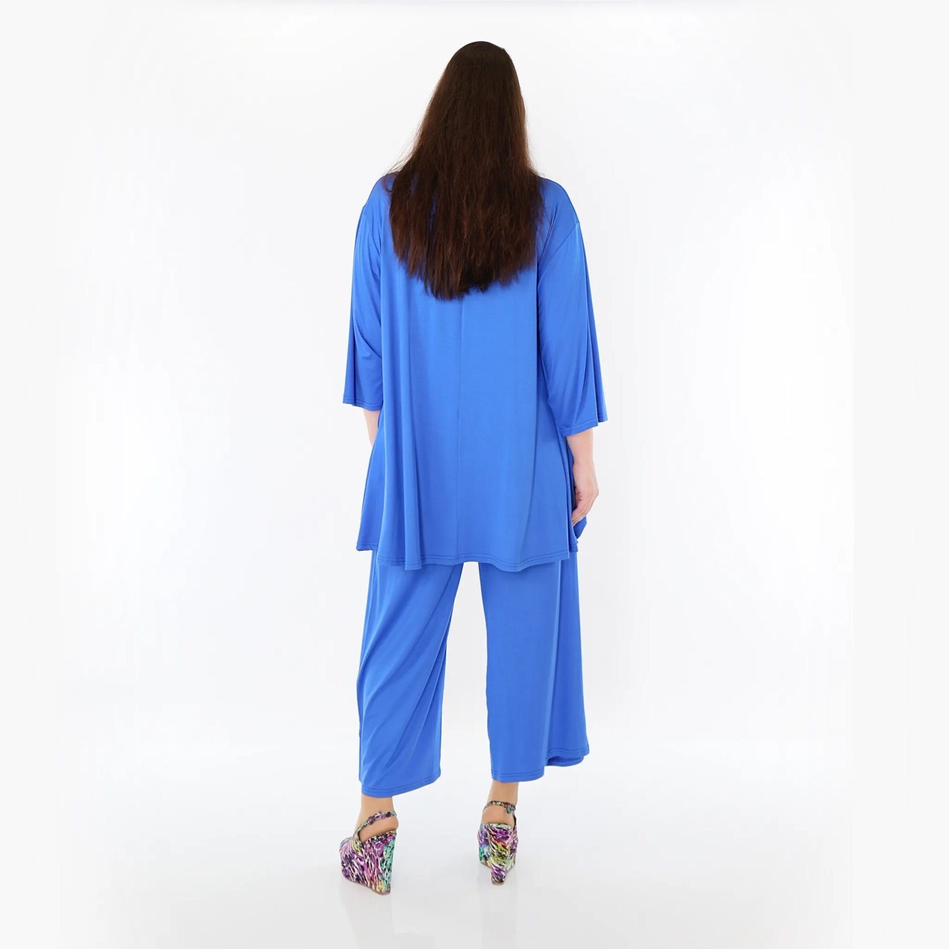  AKH Fashion Bigshirt in Glocken-Form, aus Viskose, 1233.01892, Royalblau, Ausgefallen, Schick